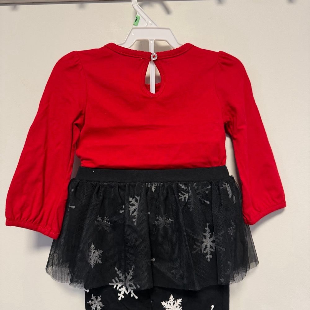 Carter's Girls Matching Set 18 M Red Black Snowflake Christmas Holiday New NWOT - Picture 7 of 13